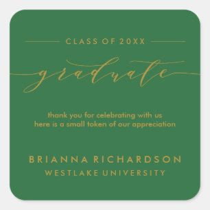 SIMPLE GRADUATE CALLIGRAPHY THANK YOU STICKER