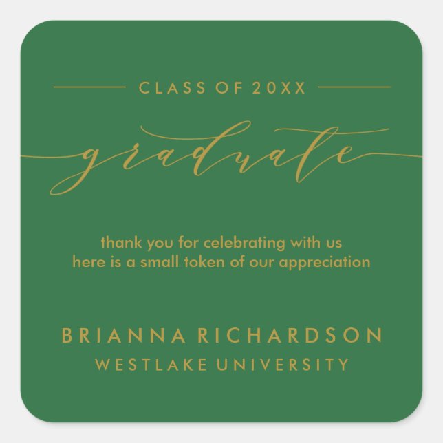 SIMPLE GRADUATE CALLIGRAPHY | THANK YOU STICKER (Front)