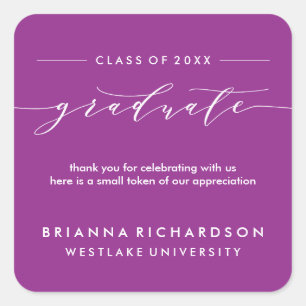 SIMPLE GRADUATE CALLIGRAPHY   THANK YOU STICKER