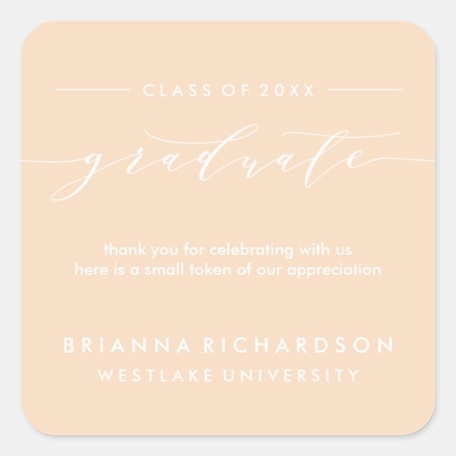 SIMPLE GRADUATE CALLIGRAPHY | THANK YOU STICKER (Front)