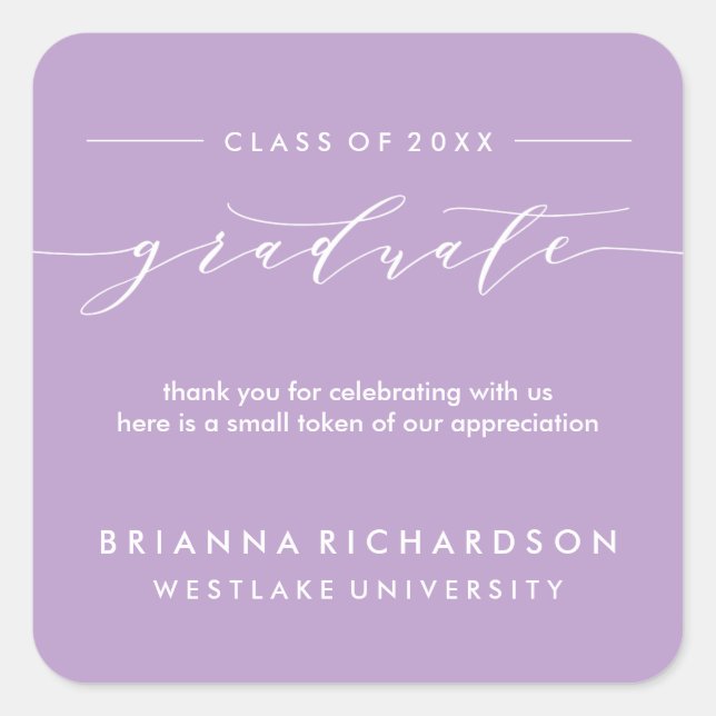 SIMPLE GRADUATE CALLIGRAPHY | THANK YOU STICKER (Front)