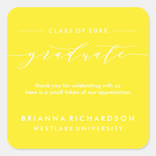 SIMPLE GRADUATE CALLIGRAPHY   THANK YOU STICKER