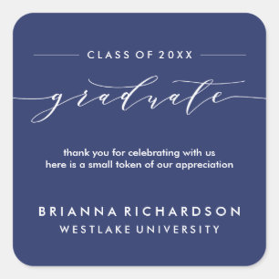 SIMPLE GRADUATE CALLIGRAPHY   THANK YOU STICKER