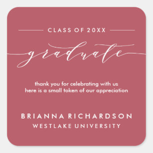 SIMPLE GRADUATE CALLIGRAPHY   THANK YOU STICKER