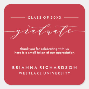 SIMPLE GRADUATE CALLIGRAPHY THANK YOU STICKER