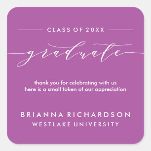 SIMPLE GRADUATE CALLIGRAPHY   THANK YOU STICKER