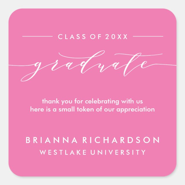 SIMPLE GRADUATE CALLIGRAPHY | THANK YOU STICKER (Front)