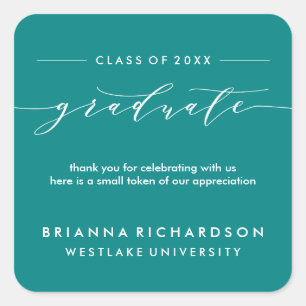 SIMPLE GRADUATE CALLIGRAPHY   THANK YOU STICKER
