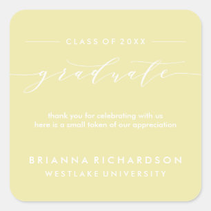 SIMPLE GRADUATE CALLIGRAPHY   THANK YOU STICKER