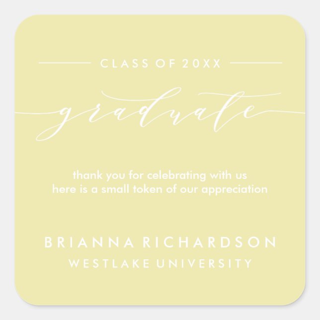 SIMPLE GRADUATE CALLIGRAPHY | THANK YOU STICKER (Front)