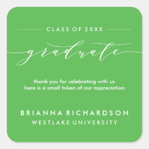 SIMPLE GRADUATE CALLIGRAPHY THANK YOU STICKER