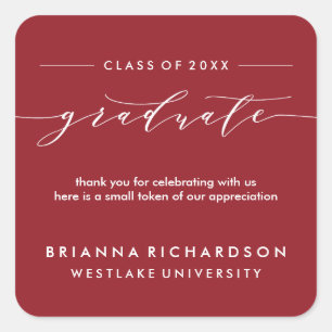 SIMPLE GRADUATE CALLIGRAPHY   THANK YOU STICKER