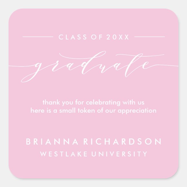 SIMPLE GRADUATE CALLIGRAPHY | THANK YOU STICKER (Front)