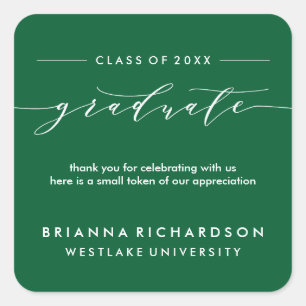SIMPLE GRADUATE CALLIGRAPHY   THANK YOU STICKER