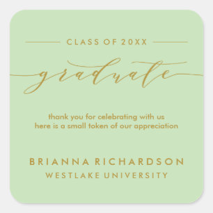 SIMPLE GRADUATE CALLIGRAPHY   THANK YOU STICKER