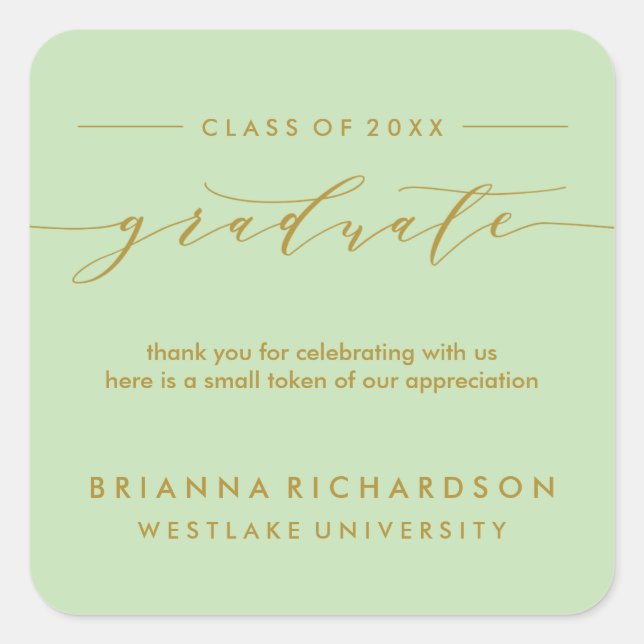 SIMPLE GRADUATE CALLIGRAPHY | THANK YOU STICKER (Front)
