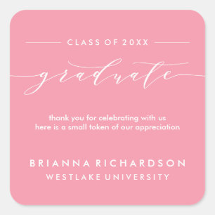 SIMPLE GRADUATE CALLIGRAPHY   THANK YOU STICKER