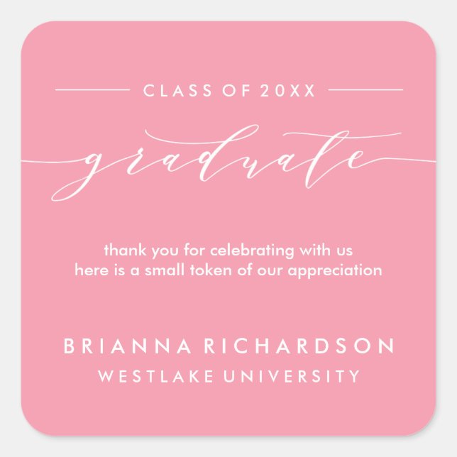SIMPLE GRADUATE CALLIGRAPHY | THANK YOU STICKER (Front)