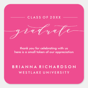 SIMPLE GRADUATE CALLIGRAPHY   THANK YOU STICKER