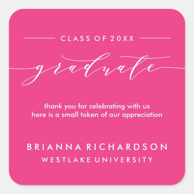 SIMPLE GRADUATE CALLIGRAPHY | THANK YOU STICKER (Front)