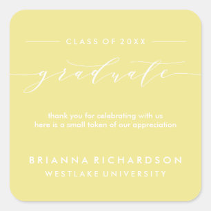 SIMPLE GRADUATE CALLIGRAPHY   THANK YOU STICKER