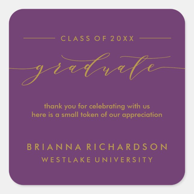 SIMPLE GRADUATE CALLIGRAPHY | THANK YOU STICKER (Front)