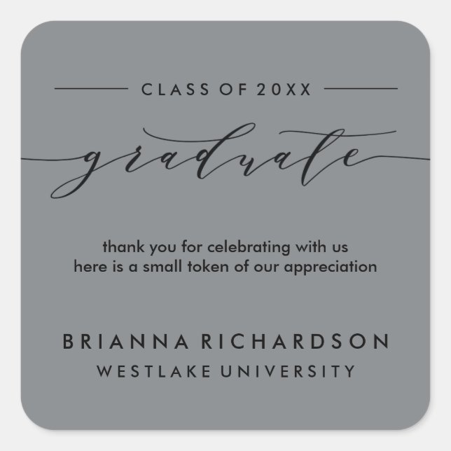 SIMPLE GRADUATE CALLIGRAPHY | THANK YOU STICKER (Front)
