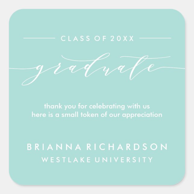 SIMPLE GRADUATE CALLIGRAPHY | THANK YOU STICKER (Front)