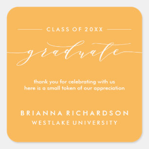 SIMPLE GRADUATE CALLIGRAPHY THANK YOU STICKER