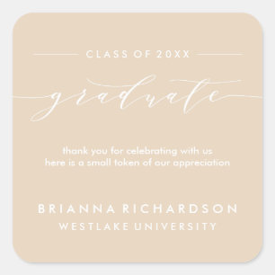 SIMPLE GRADUATE CALLIGRAPHY THANK YOU STICKER