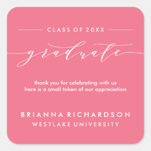 SIMPLE GRADUATE CALLIGRAPHY THANK YOU STICKER