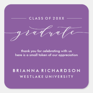 SIMPLE GRADUATE CALLIGRAPHY THANK YOU STICKER