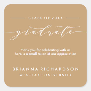 SIMPLE GRADUATE CALLIGRAPHY THANK YOU STICKER