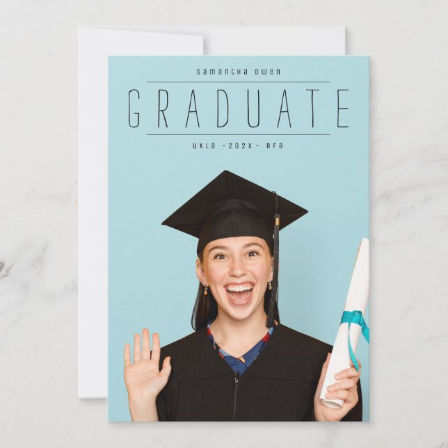 SIMPLE GRADUATE FULL BLEAD | PHOTO University Announcement (Front)