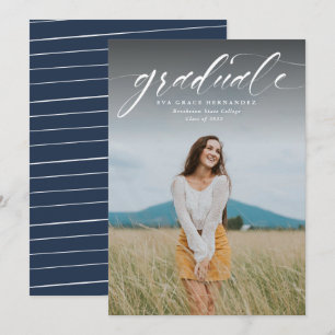 Simple graduate one photo graduation announcement