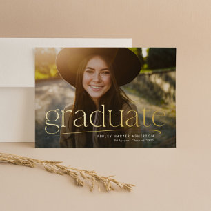 Simple graduate one-photo personalised graduation