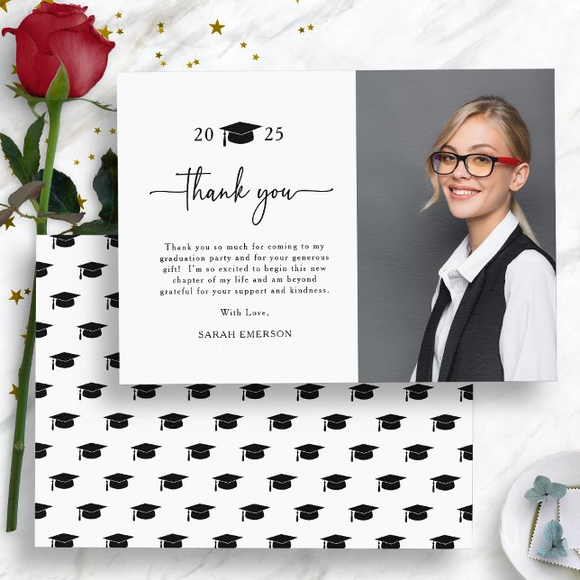 Simple Graduate Thank You Card (Simple Graduate Photo Thank You Card by Painted Paperie
)