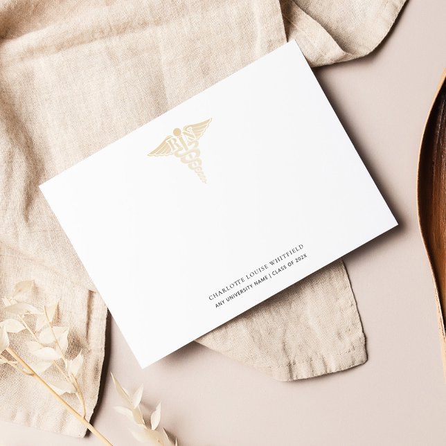 Simple Graduation 2025 Nurse Pinning Thank You Card (Nurse Pinning Graduation 2024 Caduceus Minimalist Thank You Card)