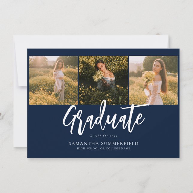 Simple Graduation 2026 Script Photos Announcement (Front)