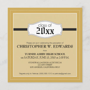 Simple Graduation Announcement Invitation (gold)