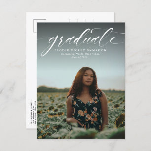 Simple graduation announcement invitation postcard