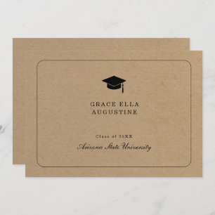 Simple Graduation Announcement - Kraft Background