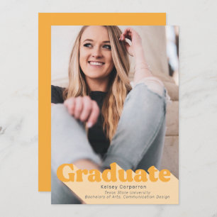 Simple Graduation Announcement   Retro Type