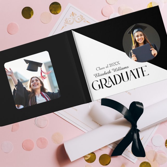 Simple Graduation Black and White Guest Book (Creator Uploaded)