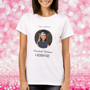 Simple Graduation Black and White T-Shirt