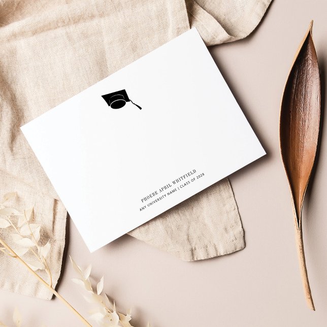 Simple Graduation Classic Class of Grad Cap Thank You Card (Creator Uploaded)