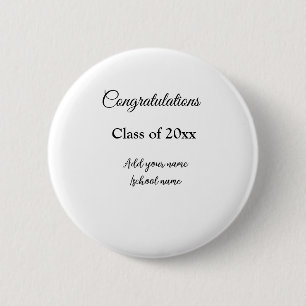 Simple graduation congratulations minimal add clas 6 cm round badge
