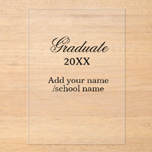 Simple graduation congratulations minimal add clas acrylic invitations