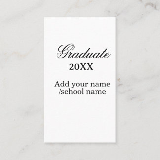 Simple graduation congratulations minimal add clas business card