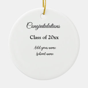 Simple graduation congratulations minimal add clas ceramic ornament